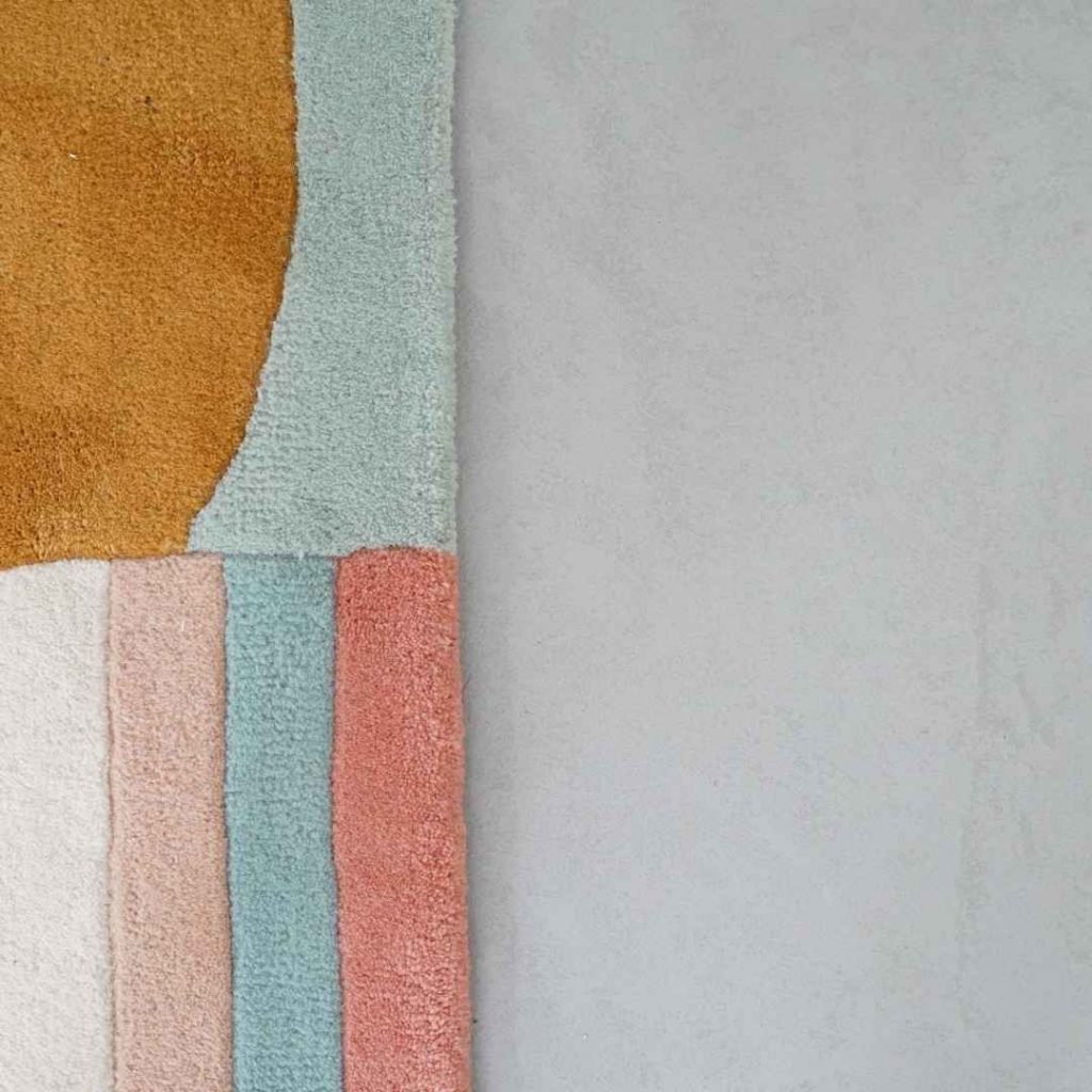 forcrete flooring next to rug luxury interior