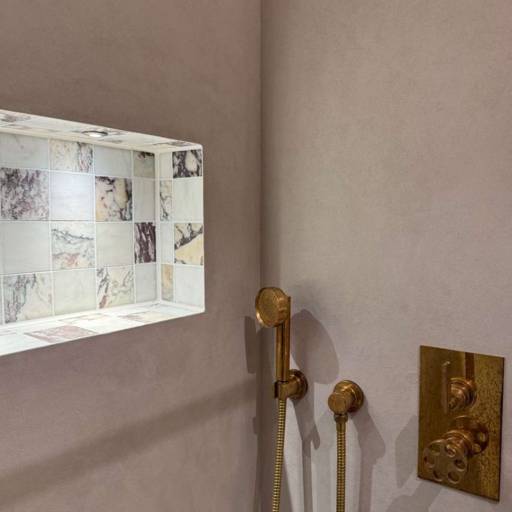 forcrete shower niche mixer detail